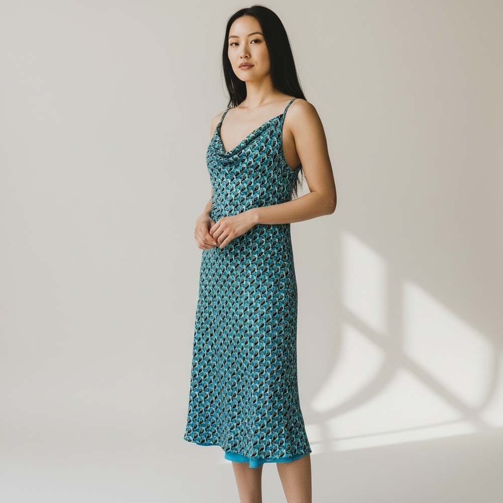DVF Diane von Furstenberg Sleeveless Cowl Neck Finley Slip Dress Size 10
